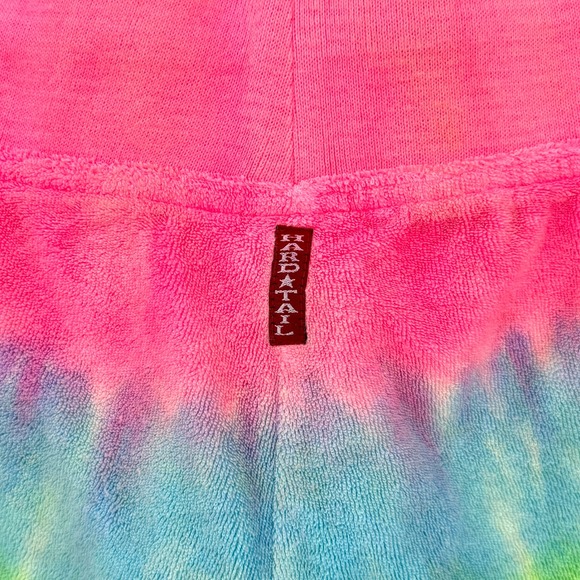 HARD TAIL Tie Dye Terry Shorts Womens XL Pink Green Neon Rainbow Mini Y2K NEW - Picture 10 of 12